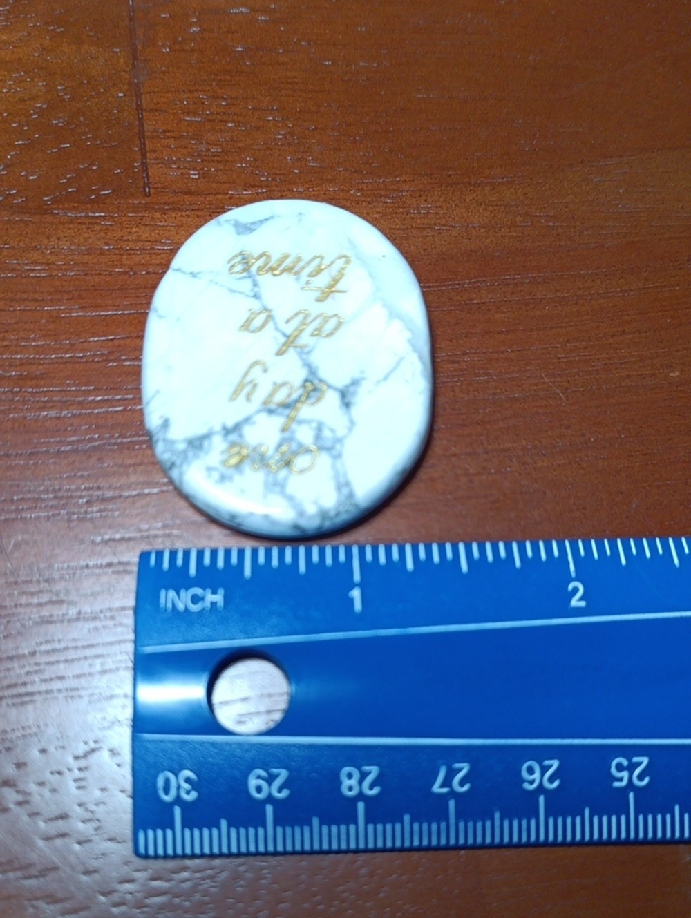 Gold Script Howlite Crystal Worry Stone - Picture 5 of 5